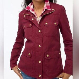 J. Crew Factory Burgundy Twill Field Jacket